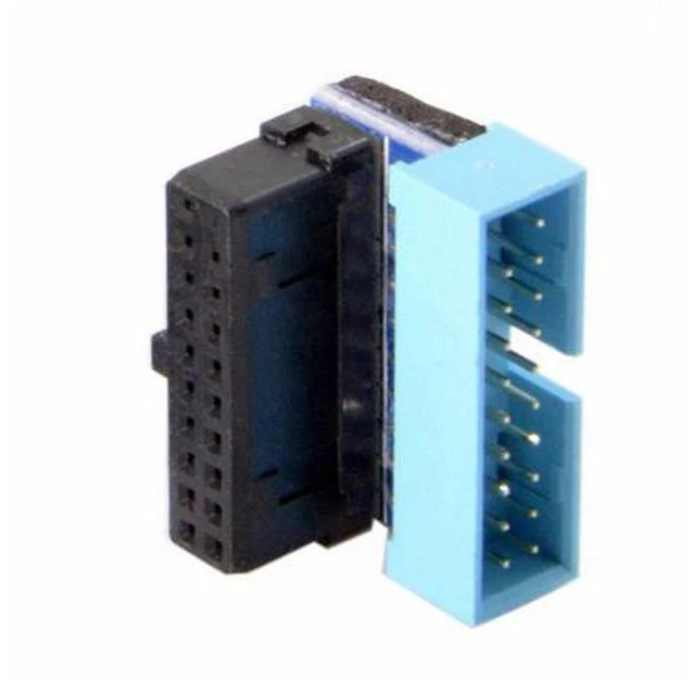 Alt view image 6 of 6 - Up Angled USB 3.0 20Pin 19Pin Male to Female Extension Adapter 90 Degree for Motherboard Mainboard