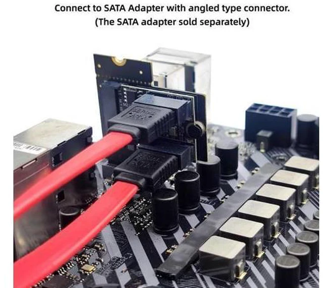 Alt view image 4 of 7 - HKCY NGFF Key A+E PCI Express Male to Female Right Angled 90 Degree Low Profile Adapter Extension Card Riser