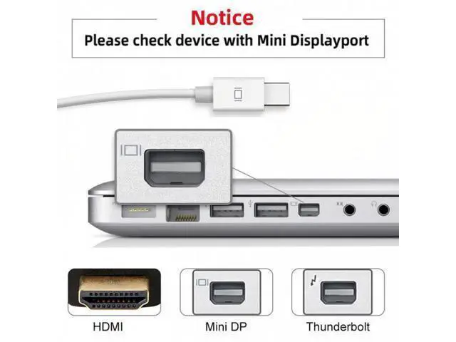 Alt view image 7 of 7 - HKCY DP-041 Thundebolt Mini DisplayPort DP Male to HDMI Female Audio video Adapter for Macbook Black Color