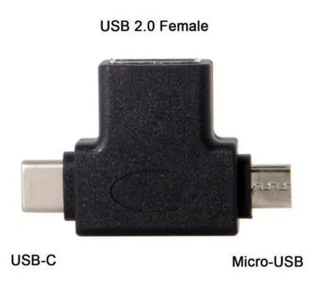 Alt view image 3 of 5 - HKCY UC-065 USB 3.1 Type-CMicro USB Combo to USB 2.0 A Female OTG Data Host Adapter