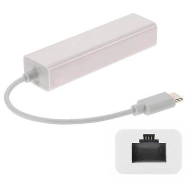 Alt view image 3 of 6 - HKCY UC-108-LAN USB-C Type C Male to 100Mbps Ethernet Network LAN Adapter for Apple MacbookLaptop PC