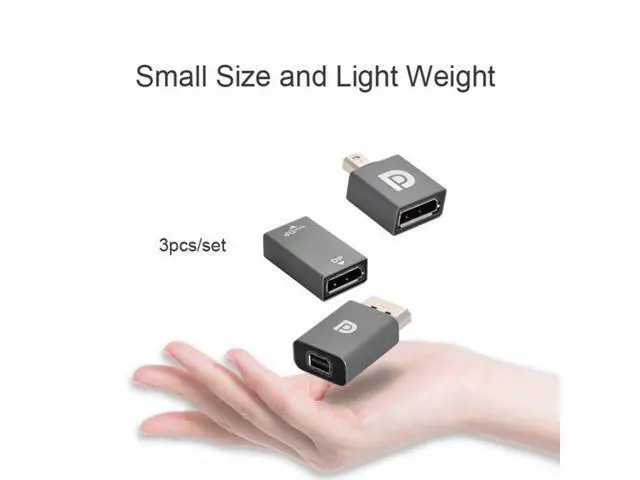 Alt view image 5 of 7 - HKCY DP-033 3pcs/set Mini DisplayPort 1.2 4K 60hz to DP Adapter Male Female Ultra-HD UHD for Video PC Laptop TV
