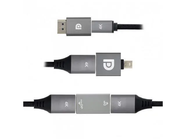 Alt view image 7 of 7 - HKCY DP-033 3pcs/set Mini DisplayPort 1.2 4K 60hz to DP Adapter Male Female Ultra-HD UHD for Video PC Laptop TV
