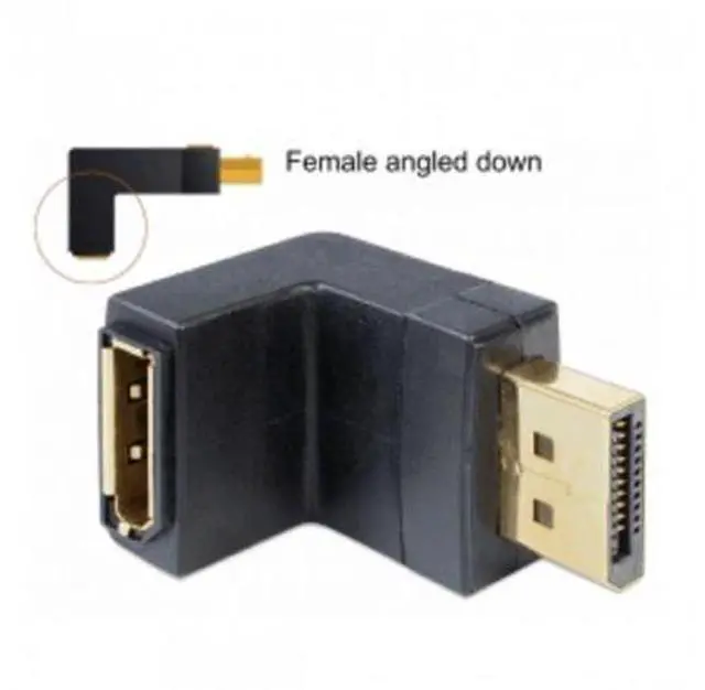 Alt view image 5 of 7 - HKCY DP-016-DN Down Angled 90 Degree DisplayPort Male to Female Extension Adapter