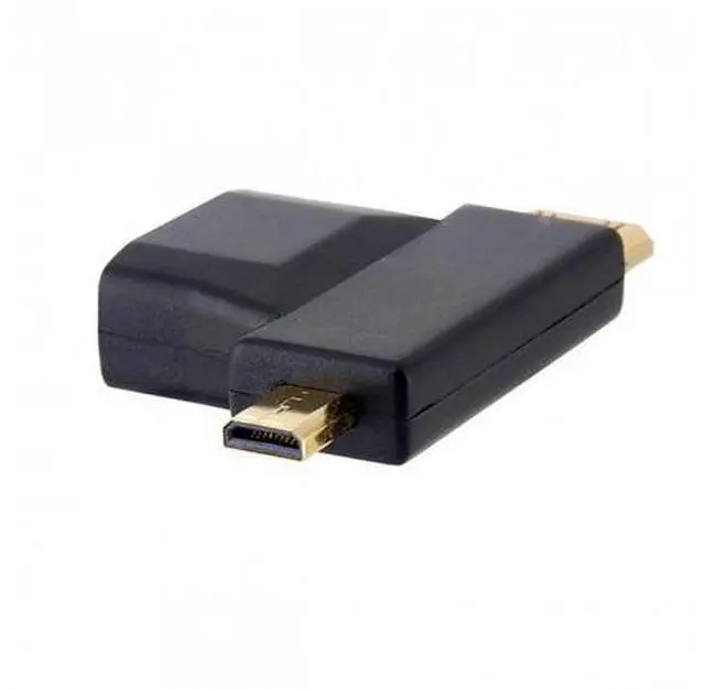 Alt view image 7 of 7 - HKCY HD-113 Micro HDMI male Mini HDMI male to HDMI 1.4 Female 90 degree 2 in 1 combo adapter