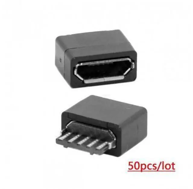 Alt view image 5 of 7 - HKCY CN-001-50PCS 50Pcs Type B Micro USB Female 5 Pin Jack Port Socket Connector Solder Type Repair Parts