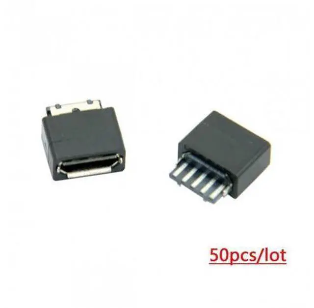 Alt view image 6 of 7 - HKCY CN-001-50PCS 50Pcs Type B Micro USB Female 5 Pin Jack Port Socket Connector Solder Type Repair Parts