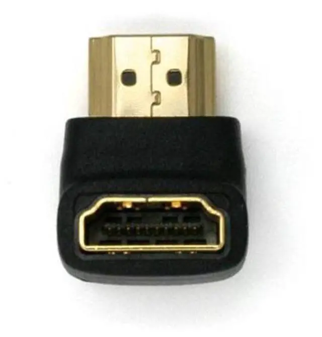 Alt view image 3 of 7 - HKCY HD-010 90 Degree Down Angled HDMI 1.4 Male to Female Extension Adapter Converter