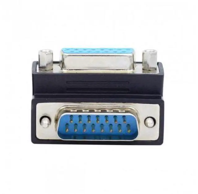 Main image of HKCY DB-003-DN Down 90 Degree Angled DSUB D-subminiature 15pin Male to Female Extension Adapter DB Connector