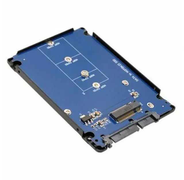 Alt view image 2 of 7 - B+M Key Socket 2 M.2 NGFF (SATA) SSD to 2.5 SATA Adapter Card Adapter with Black Metal Case