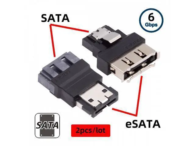 Alt view image 4 of 6 - 2pcs/lot SATA 7Pin Male to ESATA Female & External ESATA to SATA Adapter Extender for SSD Disk