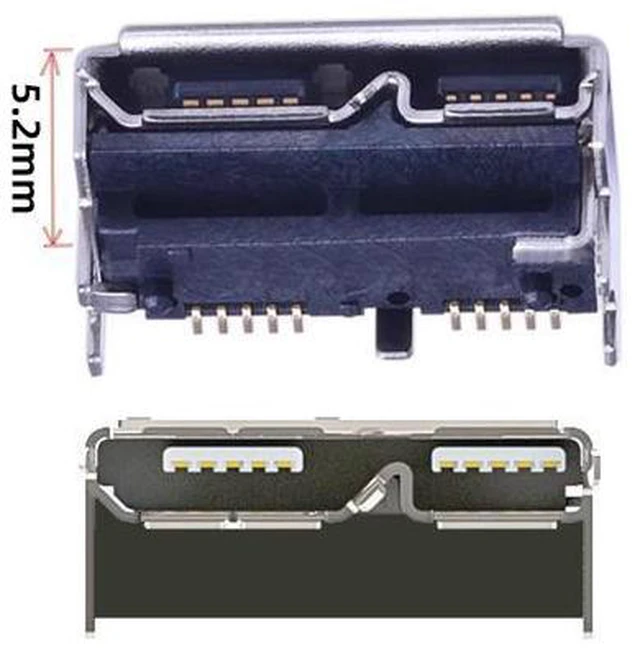 Alt view image 6 of 7 - SM 10pcs Micro USB 3.0 10pin Female Socket Receptacle Board Mount SMT Type 5.2mm Height for Samsung Toshiba USB Hard Disk