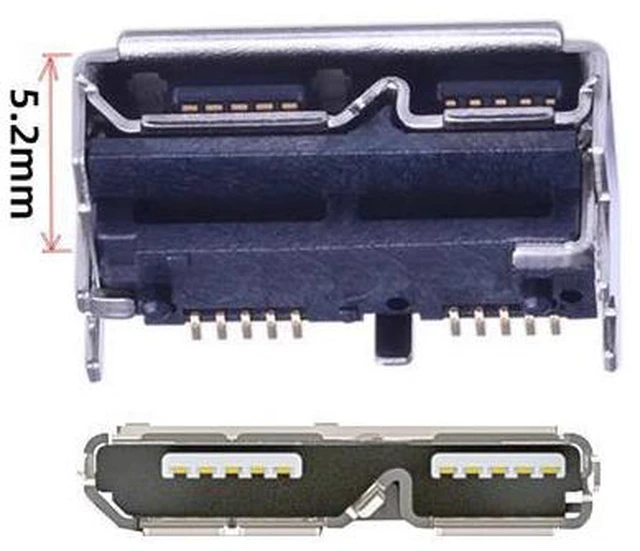 Alt view image 7 of 7 - SM 10pcs Micro USB 3.0 10pin Female Socket Receptacle Board Mount SMT Type 5.2mm Height for Samsung Toshiba USB Hard Disk