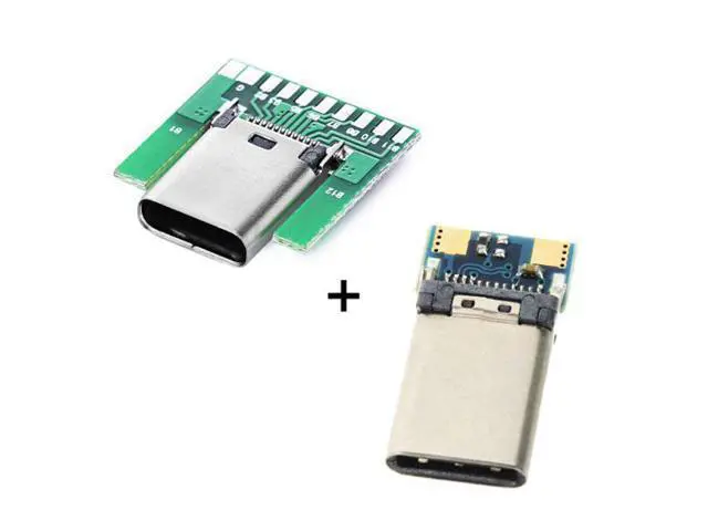 Alt view image 2 of 6 - HKCY UC-206+207 DIY 24pin USB 3.1 Type C MaleFemale PlugSocket Connector SMT type with PC Board 1 set