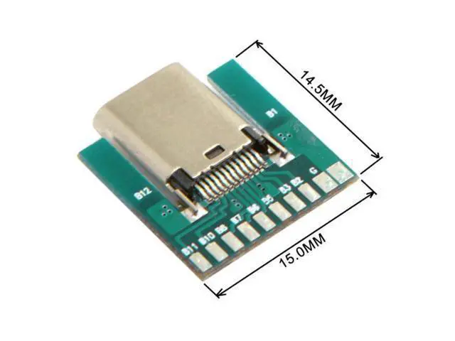 Alt view image 4 of 6 - HKCY UC-206+207 DIY 24pin USB 3.1 Type C MaleFemale PlugSocket Connector SMT type with PC Board 1 set