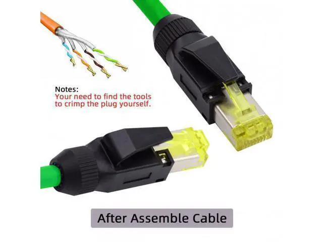 Alt view image 2 of 6 - HKCY UT-005 2pcs/lot STP UTP Shield Cat6 RJ45 8P8C Plug Assembly Crimp Type for Industrial Network Ethernet Patch Cord