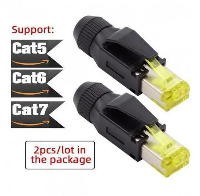 Main image of HKCY UT-005 2pcs/lot STP UTP Shield Cat6 RJ45 8P8C Plug Assembly Crimp Type for Industrial Network Ethernet Patch Cord
