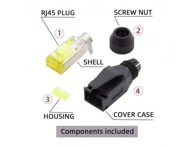 Alt view image 5 of 6 - HKCY UT-005 2pcs/lot STP UTP Shield Cat6 RJ45 8P8C Plug Assembly Crimp Type for Industrial Network Ethernet Patch Cord