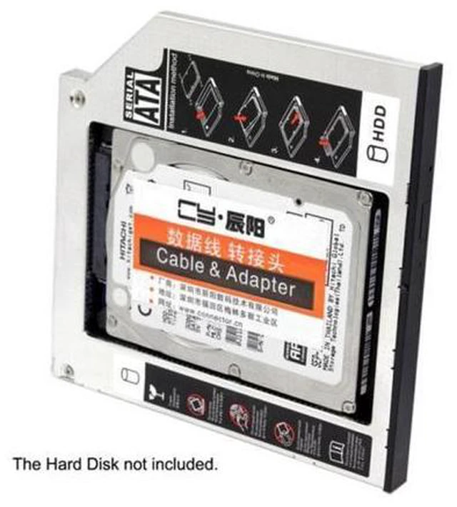Alt view image 7 of 7 - SM SATA 22pin HDD HD Hard Disk Drive Caddy Case for 9.5mm Universal Laptop CD / DVD-ROM Optical Bay
