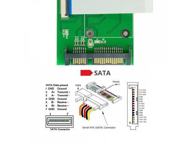 Alt view image 6 of 7 - 40 Pin ZIF LIF CE 1.8 Inch SSD/HDD Disk to SATA Adapter Board with LIF Flat Cable