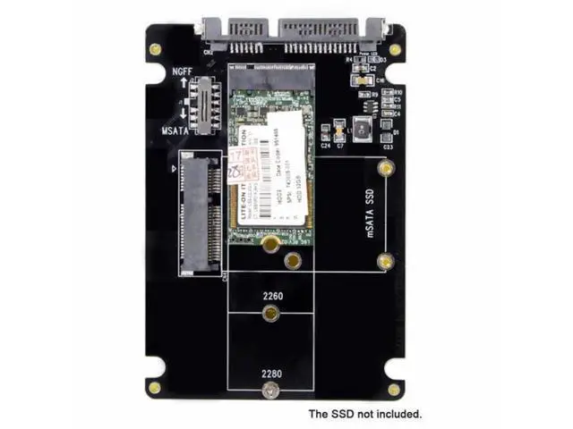 Alt view image 3 of 7 - Combo M.2 NGFF B-key mSATA SSD to SATA 3.0 Adapter Converter Case Enclosure with Switch