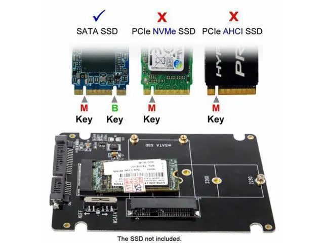 Alt view image 4 of 7 - Combo M.2 NGFF B-key mSATA SSD to SATA 3.0 Adapter Converter Case Enclosure with Switch