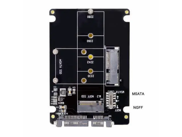 Alt view image 5 of 7 - Combo M.2 NGFF B-key mSATA SSD to SATA 3.0 Adapter Converter Case Enclosure with Switch