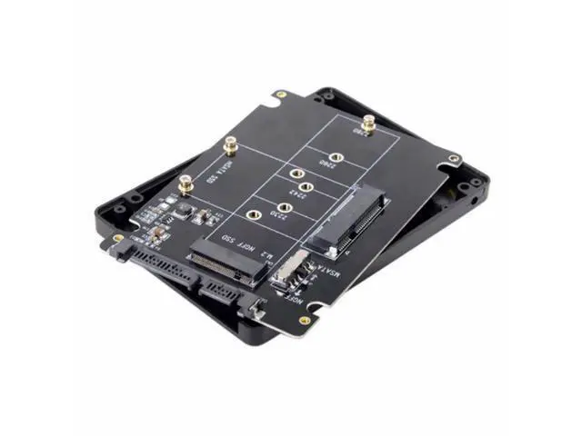 Alt view image 7 of 7 - Combo M.2 NGFF B-key mSATA SSD to SATA 3.0 Adapter Converter Case Enclosure with Switch