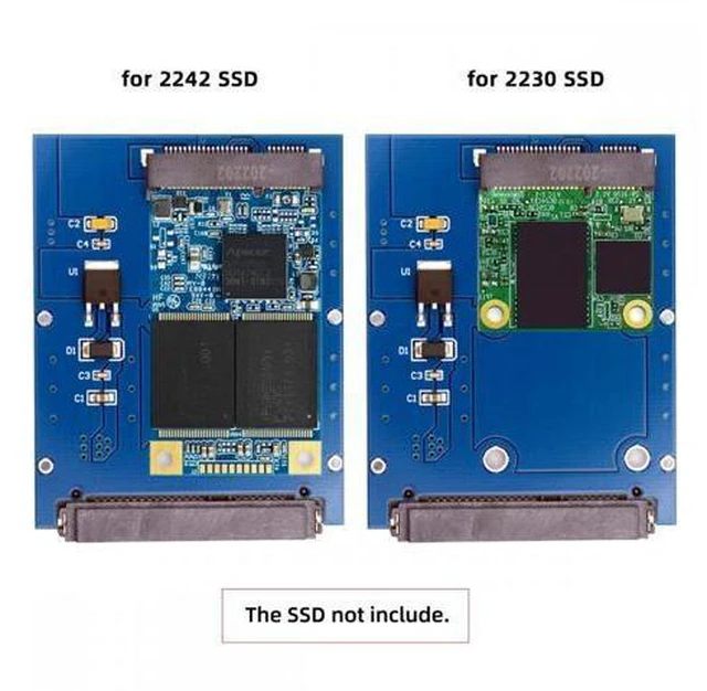 Alt view image 4 of 7 - Slim Type 50Pin mSATA 3050 SSD 5x3cm to 2.5" SATA 3.0 22Pin Disk Adapter 6Gbps PCBA