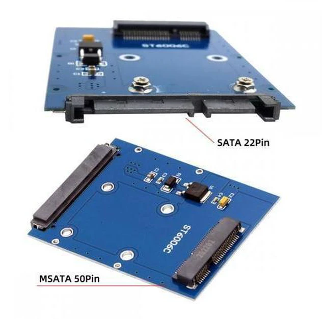 Alt view image 6 of 7 - Slim Type 50Pin mSATA 3050 SSD 5x3cm to 2.5" SATA 3.0 22Pin Disk Adapter 6Gbps PCBA