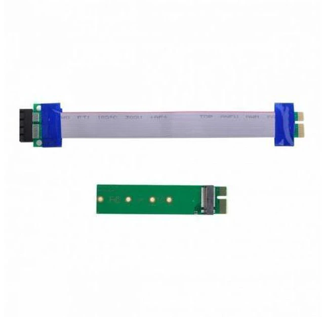 Alt view image 2 of 7 - NGFF M-key NVME AHCI SSD to PCI-E 3.0 1x x1 Vertical Adapter with Cable Male to Female Extension