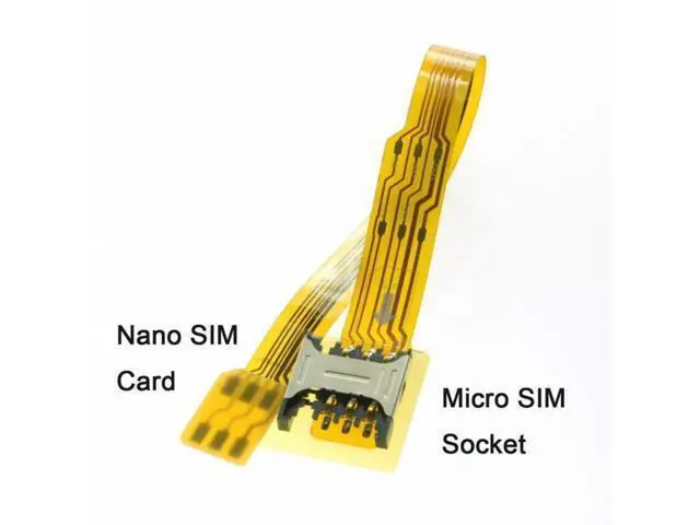 Alt view image 7 of 7 - Micro SIM Card to Nano SIM Kit Male to Female Extension Soft Flat FPC Cable Extender 10cm