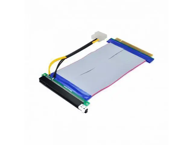 Alt view image 7 of 7 - PCI-E Express 16X to 16x Riser Extender Card with Molex IDE Power Ribbon Cable 20cm