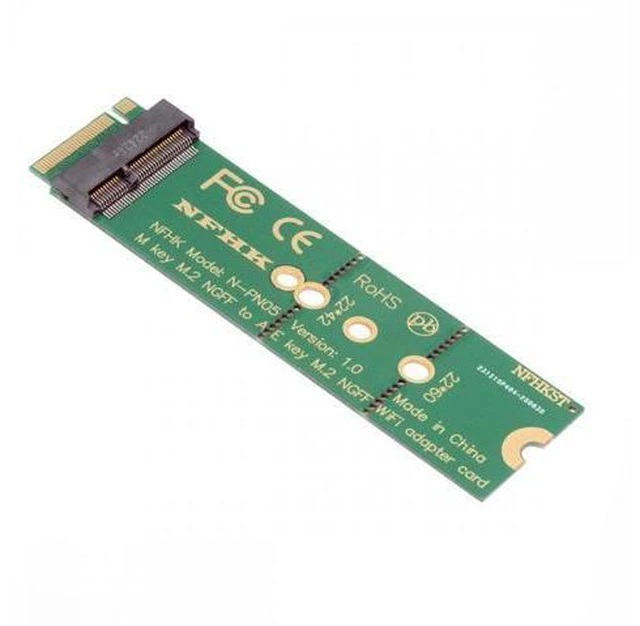 Main image of NGFF Key-E WiFi Riser Card Wireless to M.2 NGFF Key-M NVME SSD Adapter Compatible with Wifi6 WIFI7 Networking Card