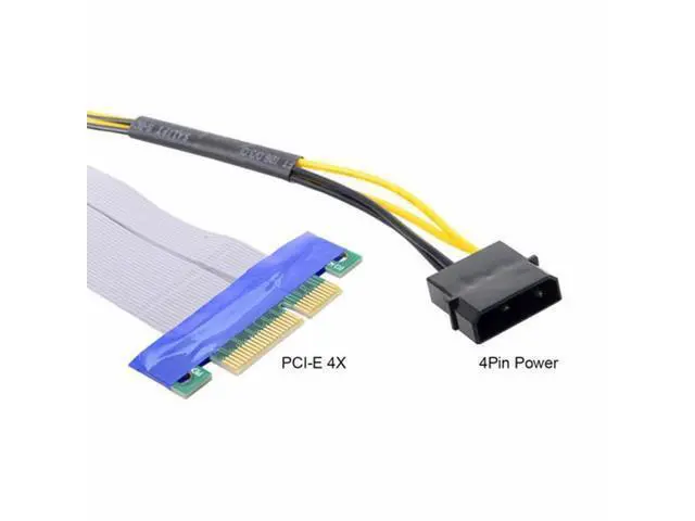 Alt view image 2 of 7 - PCI-E Express 4x to 16x Flex Cable Extender Converter Riser Card Adapter with 4pin Power 15cm