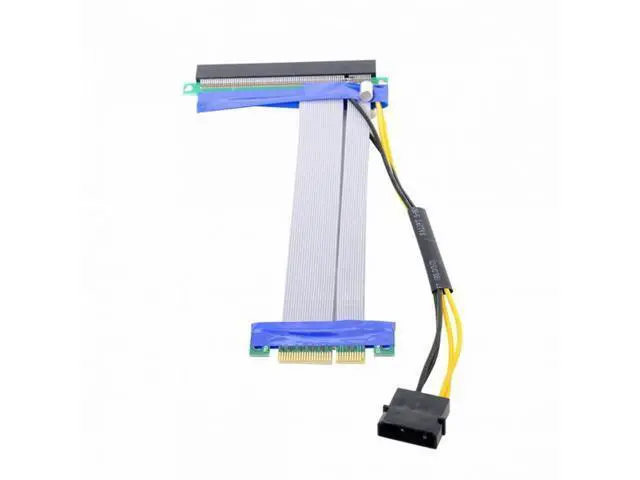 Alt view image 6 of 7 - PCI-E Express 4x to 16x Flex Cable Extender Converter Riser Card Adapter with 4pin Power 15cm