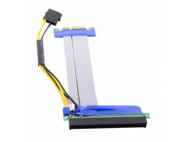 Alt view image 7 of 7 - PCI-E Express 4x to 16x Flex Cable Extender Converter Riser Card Adapter with 4pin Power 15cm