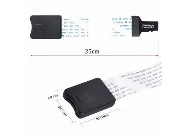 Alt view image 3 of 7 - Micro-SD TF Memory Card Kit Male to TF Female Extension Soft Flat FPC Cable Extender 25cm