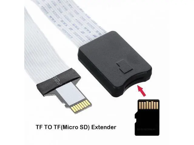 Alt view image 2 of 7 - Micro-SD TF Memory Card Kit Male to TF Female Extension Soft Flat FPC Cable Extender 25cm