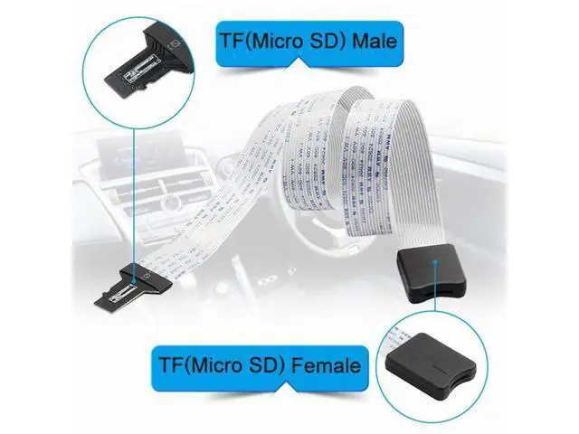 Alt view image 5 of 7 - Micro-SD TF Memory Card Kit Male to TF Female Extension Soft Flat FPC Cable Extender 25cm