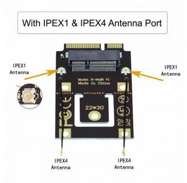 Alt view image 2 of 7 - NGFF M.2 Key-A to Mini PCI-E PCI Express Converter Adapter for 9260 8265 7260 AC Wifi Bluetooth Wireless Card