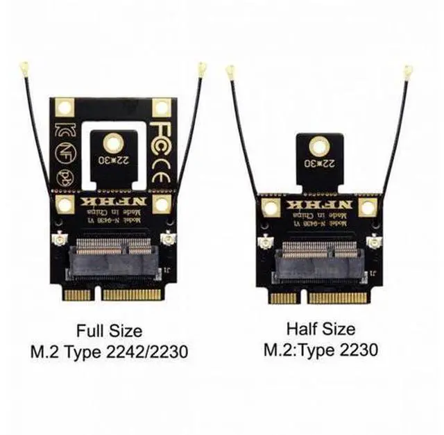Alt view image 7 of 7 - NGFF M.2 Key-A to Mini PCI-E PCI Express Converter Adapter for 9260 8265 7260 AC Wifi Bluetooth Wireless Card