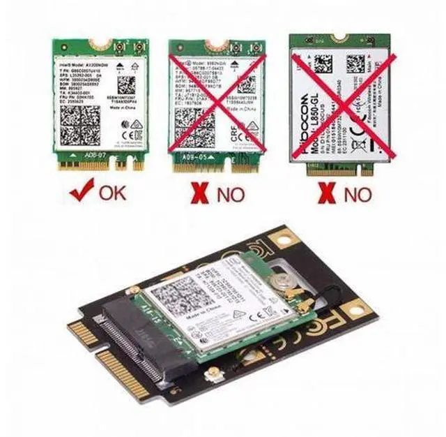 Alt view image 5 of 7 - NGFF M.2 Key-A to Mini PCI-E PCI Express Converter Adapter for 9260 8265 7260 AC Wifi Bluetooth Wireless Card
