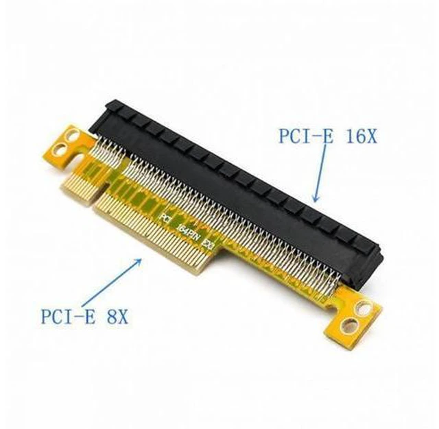 Alt view image 2 of 7 - PCI-E Express 8x to 16x Extender Converter Riser Card Adapter Male to Female Extension