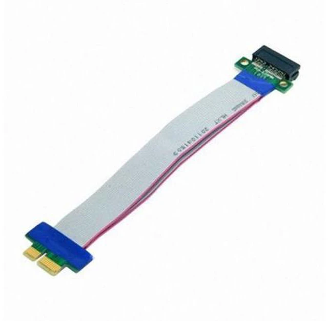 Alt view image 3 of 7 - PCI-E Express 1X Slot Riser Card Extender Extension Ribbon Flex Relocate Cable 20cm
