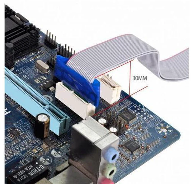 Alt view image 6 of 7 - PCI-E Express 1X Slot Riser Card Extender Extension Ribbon Flex Relocate Cable 20cm