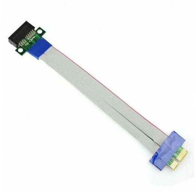 Alt view image 7 of 7 - PCI-E Express 1X Slot Riser Card Extender Extension Ribbon Flex Relocate Cable 20cm