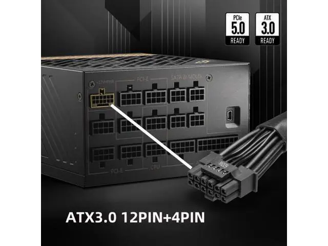Alt view image 5 of 7 - 12VHPWR ATX3.0 PCI-E 5.0 Power Modular Cable to Dual ATX 8Pin for 3080 3090TI PSU 16Pin 12+4P Graphics Card