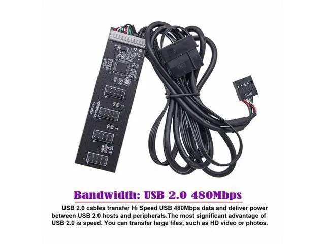 Alt view image 7 of 7 - USB 2.0 9pin 10pin Header 1 to 4 Female Splitter Extension Cable HUB with IDE 5V Power Connector Adapter Port Multilier