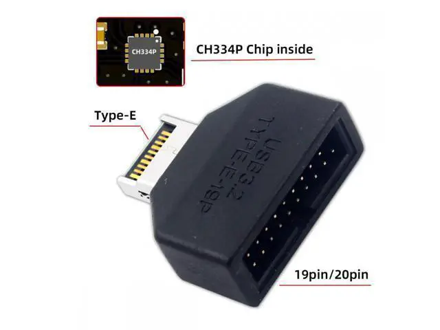 Alt view image 2 of 7 - Overmold Type-E IDC Socket USB 3.1 Front Panel Header to USB 3.0 20Pin Header Extension Adapter with CH334P